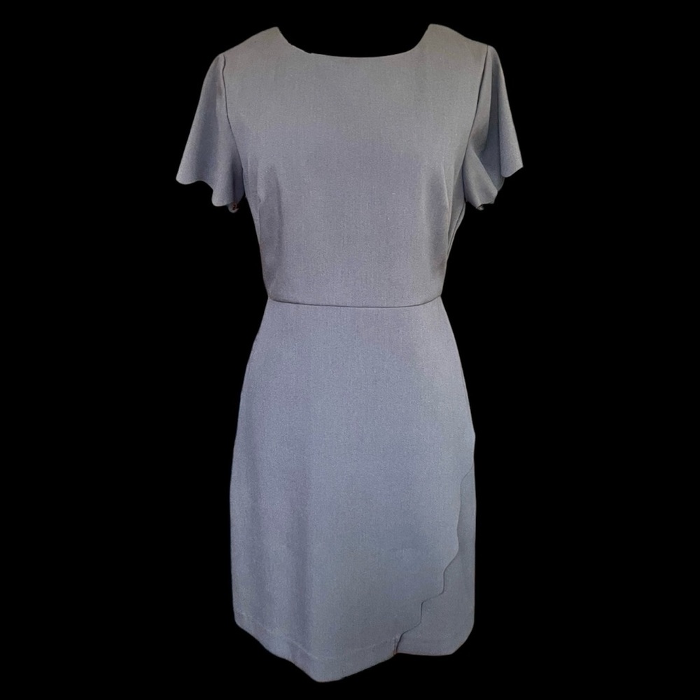 LOFT Gray Dress with Laser Cut Details